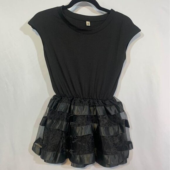 𝅺WOMAN’S peplum t-shirt with ribbon and sheer bottom. Lined. - Picture 1 of 6